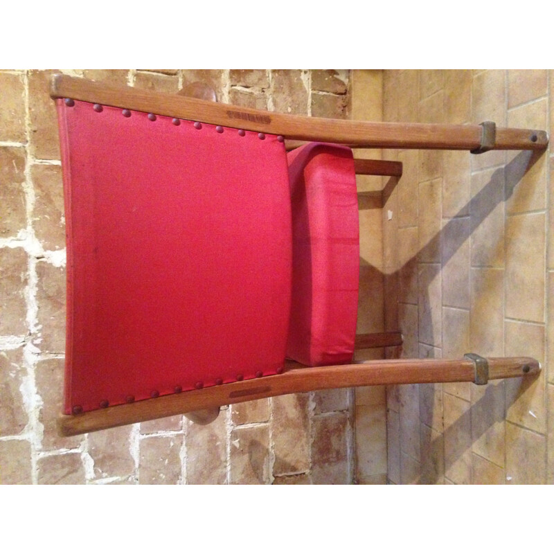 Bow-Wood chair in red leatherette by Steiner