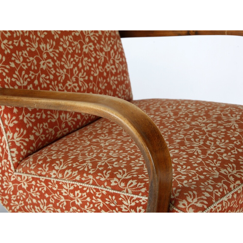 Armchair in wood and fabric, KROPACEK & KUZLKA - 1950s