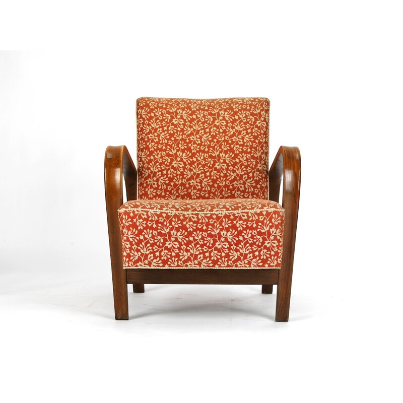 Armchair in wood and fabric, KROPACEK & KUZLKA - 1950s