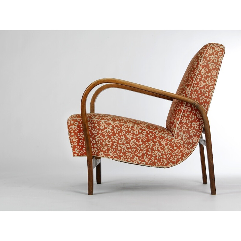 Armchair in wood and fabric, KROPACEK & KUZLKA - 1950s