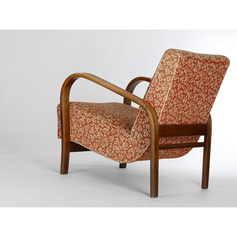 Armchair in wood and fabric, KROPACEK & KUZLKA - 1950s