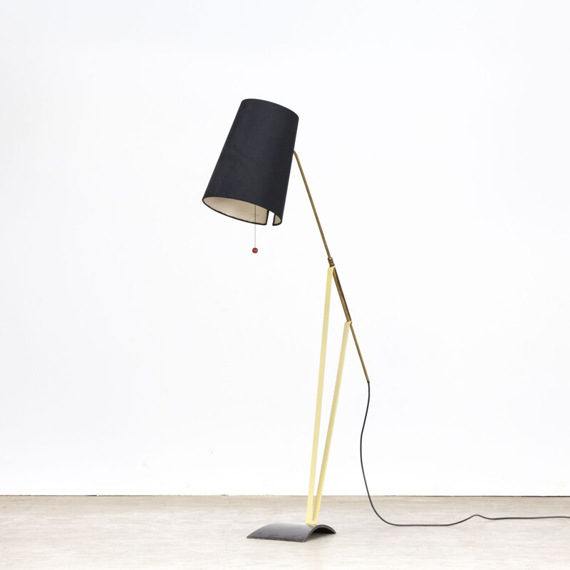 Vintage floorlamp for Ateljé Lyktan in black fabric and metal 1950