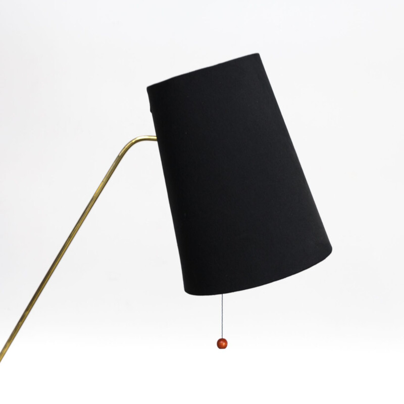 Vintage floorlamp for Ateljé Lyktan in black fabric and metal 1950