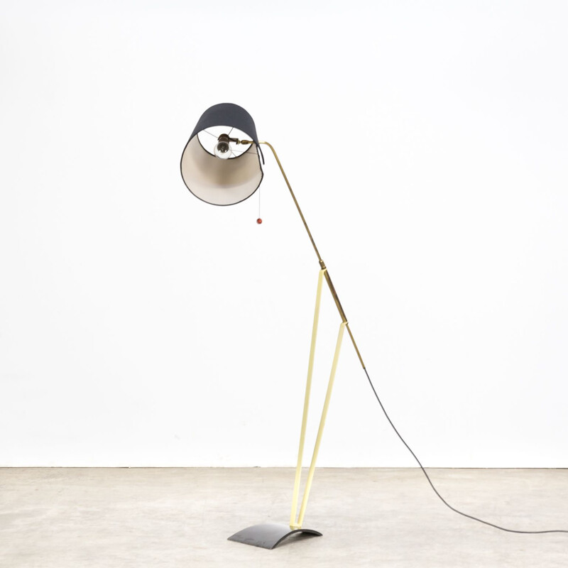 Vintage floorlamp for Ateljé Lyktan in black fabric and metal 1950