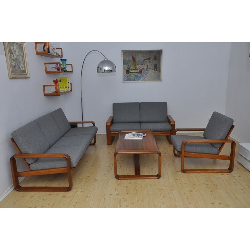 Vintage solid teak coffee table 1970