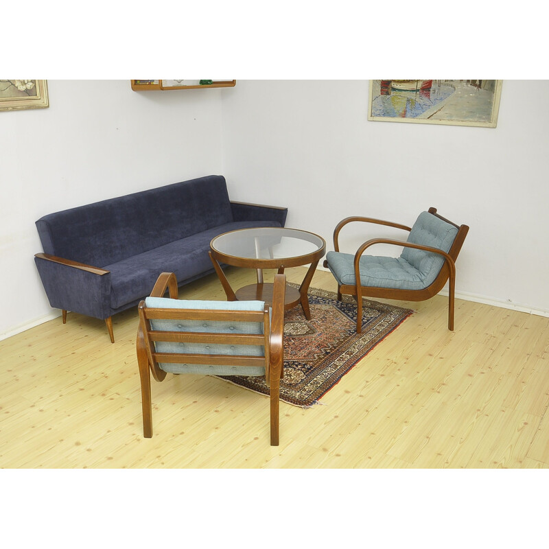 Vintage blue daybed in beechwood