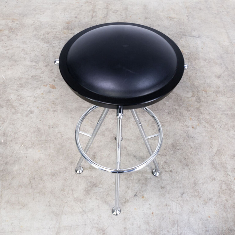 Pair of vintage barstools in chromed metal