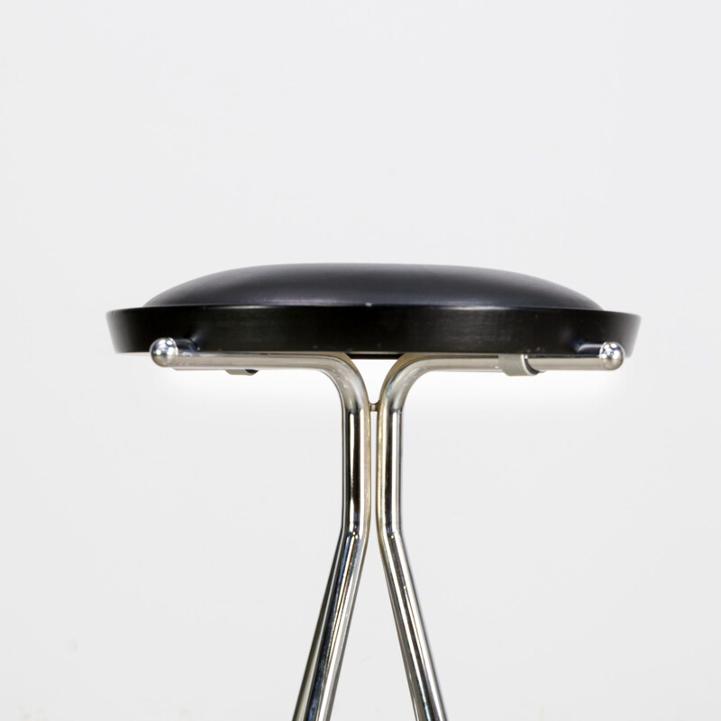 Pair of vintage barstools in chromed metal