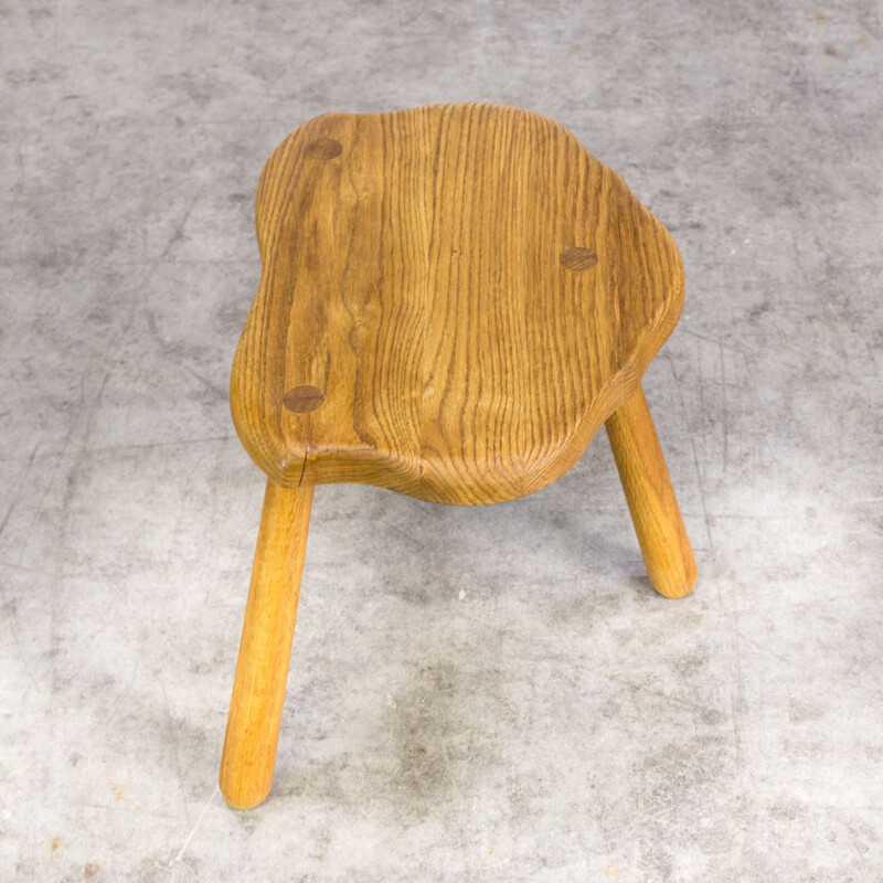 Vintage stool in smoked oak