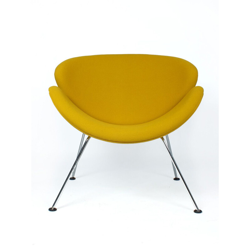 Orange Slice armchair in yellow fabric by Pierre Paulin for Artifort