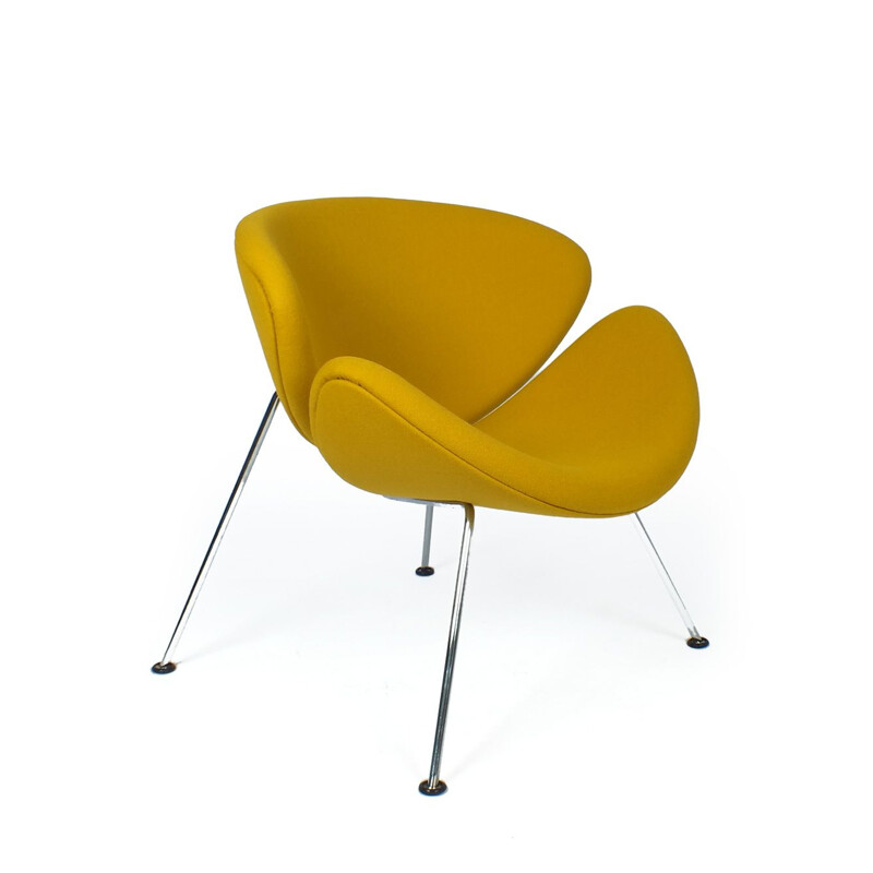 Orange Slice armchair in yellow fabric by Pierre Paulin for Artifort