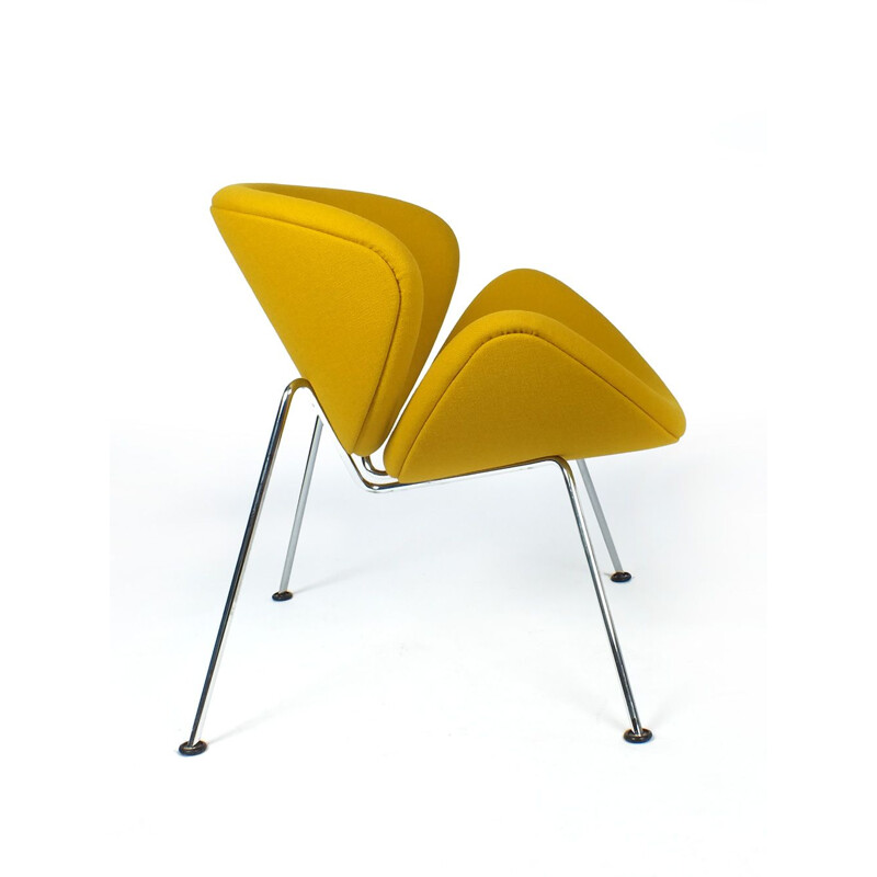 Orange Slice armchair in yellow fabric by Pierre Paulin for Artifort