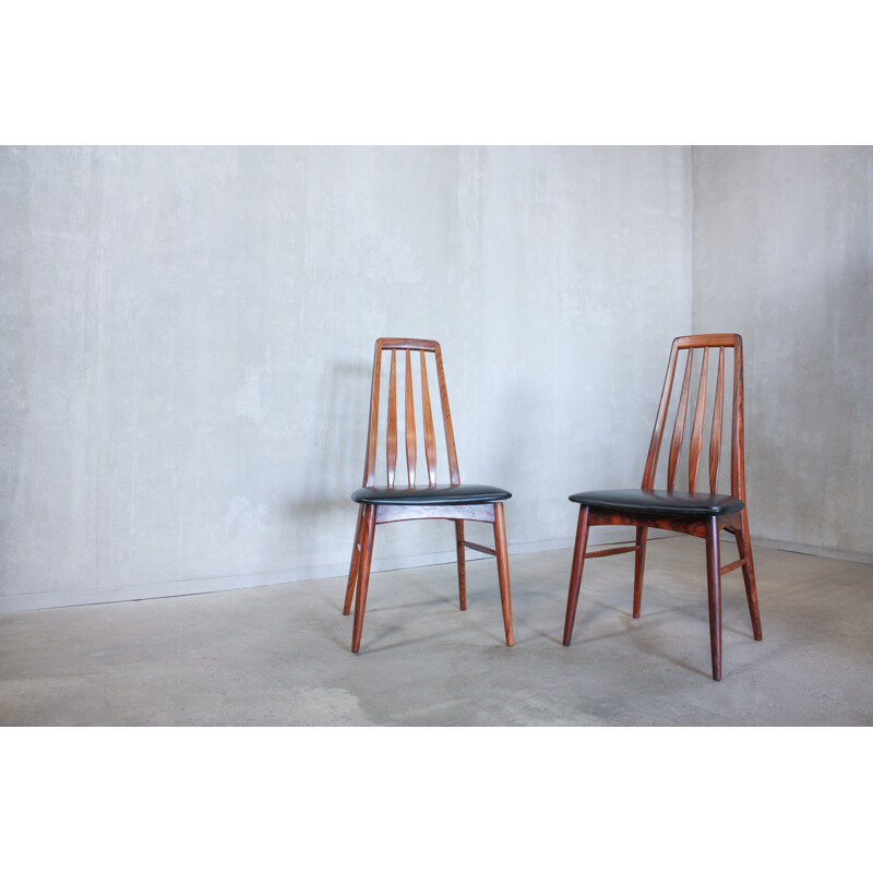 Set of 4 Eva chairs in rosewood by Niels Kofoed