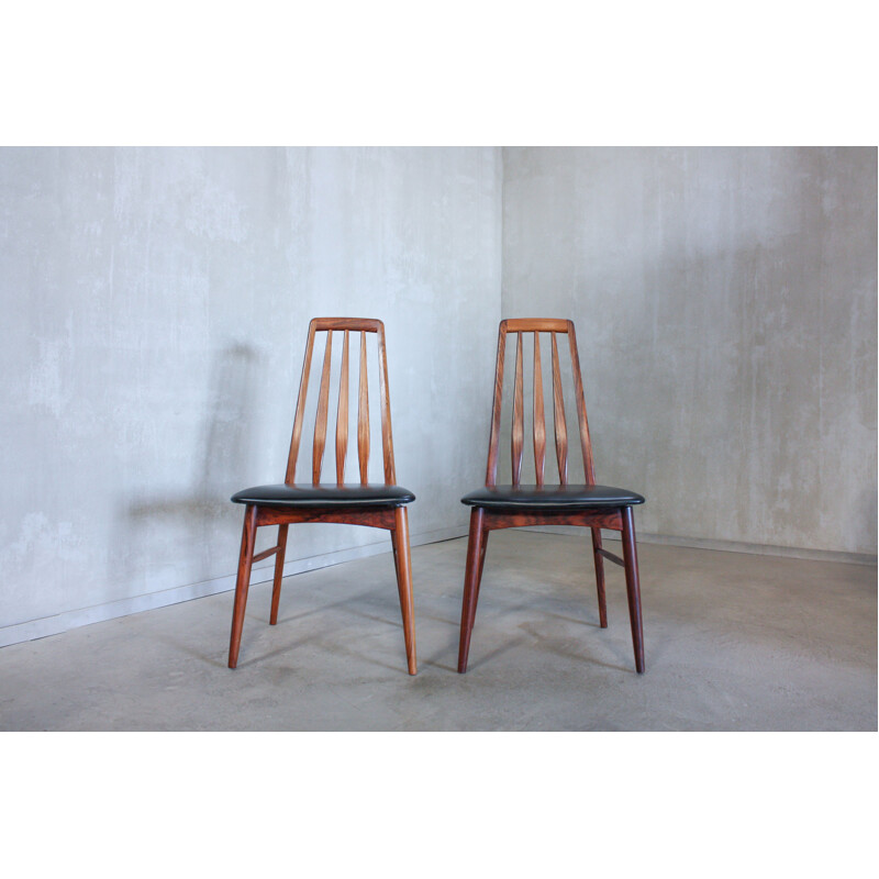 Set of 4 Eva chairs in rosewood by Niels Kofoed