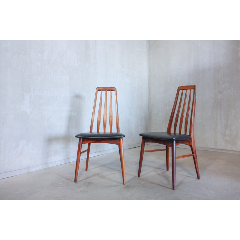 Set of 4 Eva chairs in rosewood by Niels Kofoed