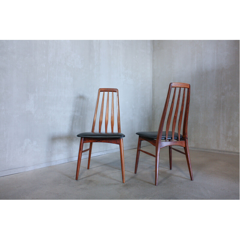 Set of 4 Eva chairs in rosewood by Niels Kofoed