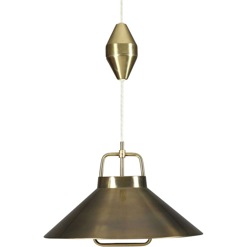 Vintage brass hanging lamp by Frits Schlegel to Lyfa