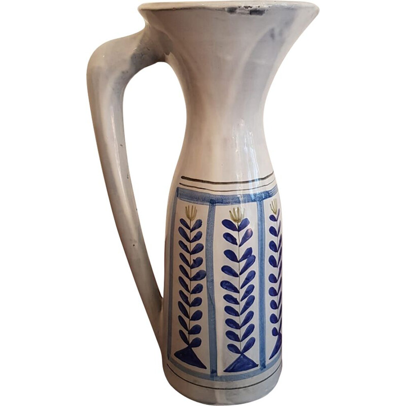 Vintage large pitcher in Vallauris ceramic by Roger Capron