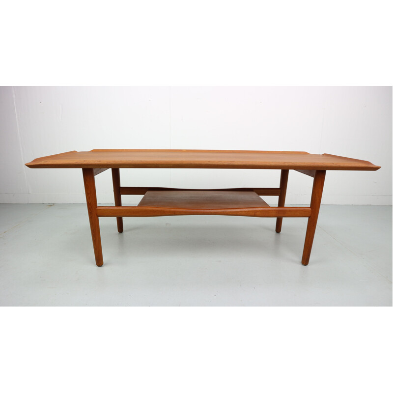 Table basse vintage allemande pour IMHA en teck 1960