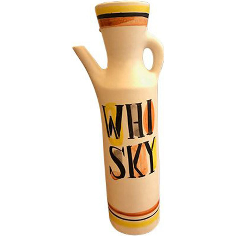 Vintage Whisky pitcher by Roger Capron in ceramic 1960