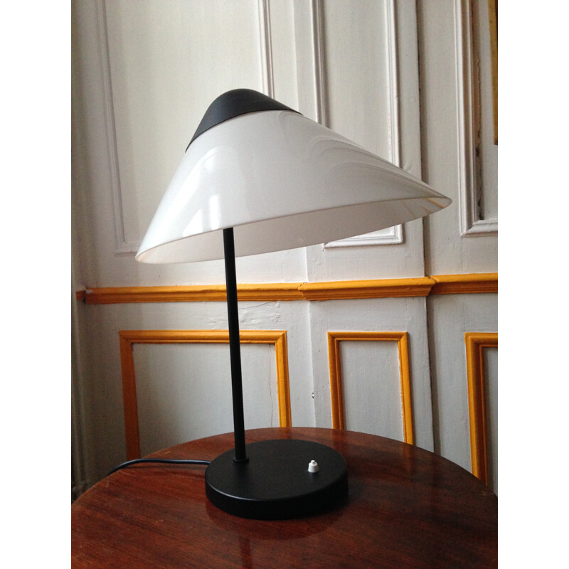 Opala table lamp in metal and opaline, Hans WEGNER - 1970s