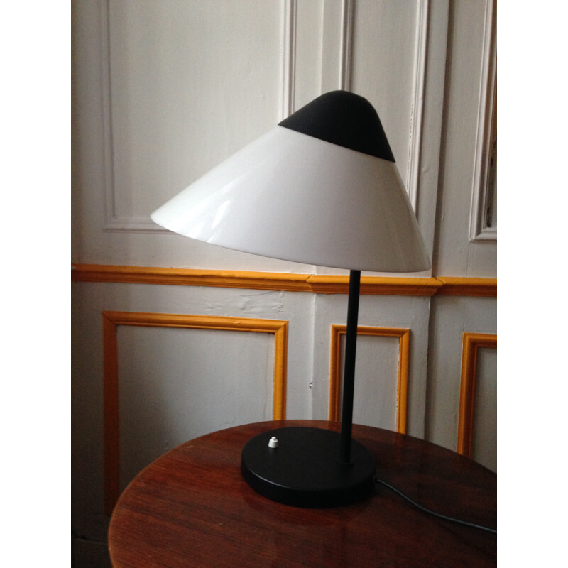 Opala table lamp in metal and opaline, Hans WEGNER - 1970s