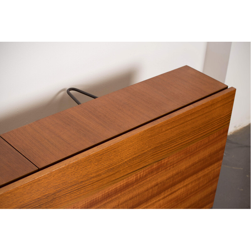 Vintage german minimalist sideboard in teak and metal 1960