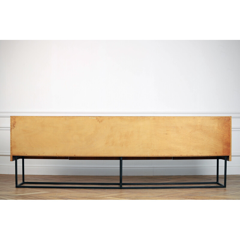 Vintage scandinavian sideboard in rosewood and steel 1960