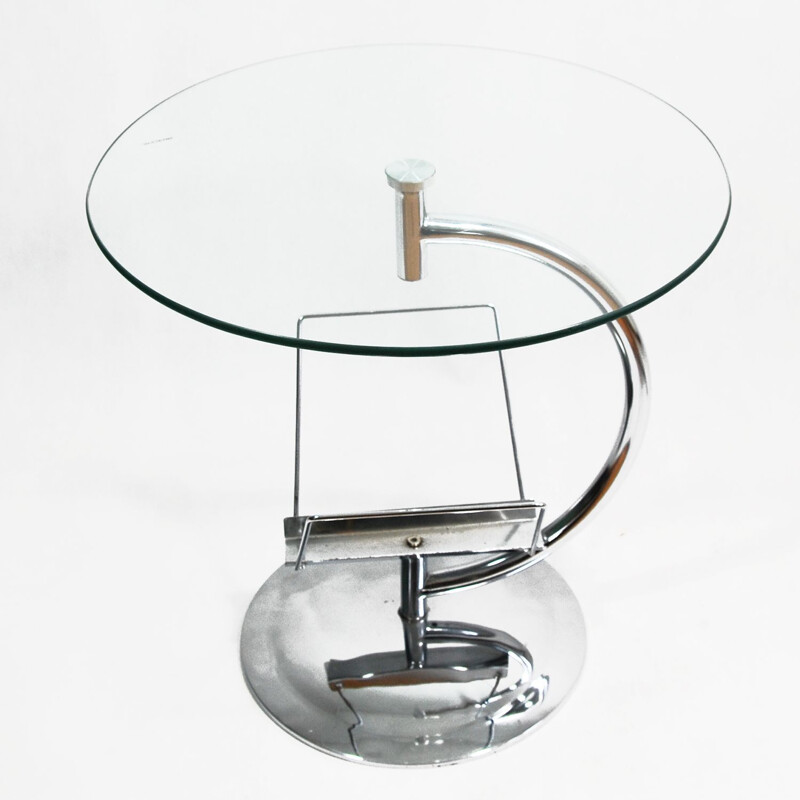 Vintage german glass and steel coffee table for Kokoon 1980