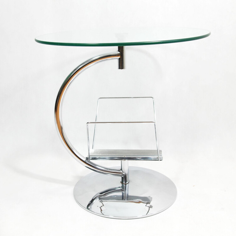 Vintage german glass and steel coffee table for Kokoon 1980