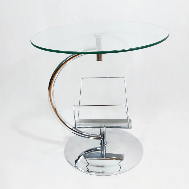 Vintage german glass and steel coffee table for Kokoon 1980