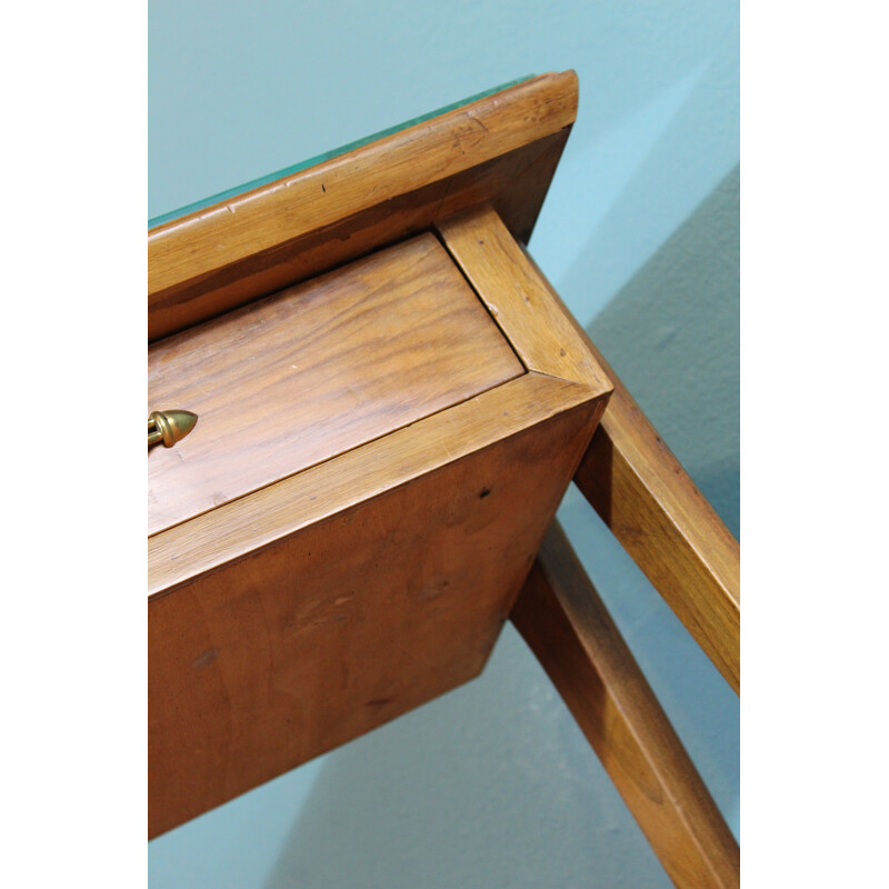 Vintage italian ashwood side table in glass 1950