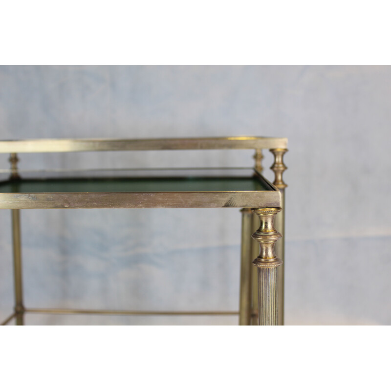 Two Maison Jansen Brass Nesting Tables 