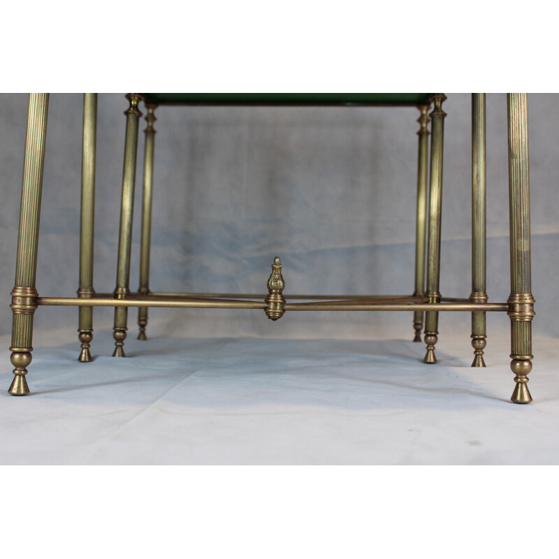 Two Maison Jansen Brass Nesting Tables 