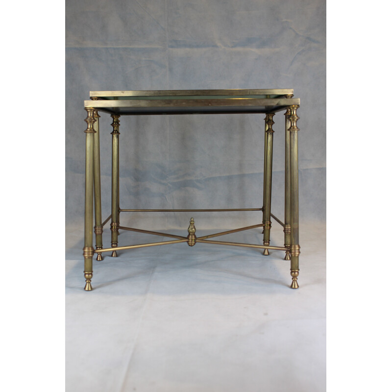 Two Maison Jansen Brass Nesting Tables 