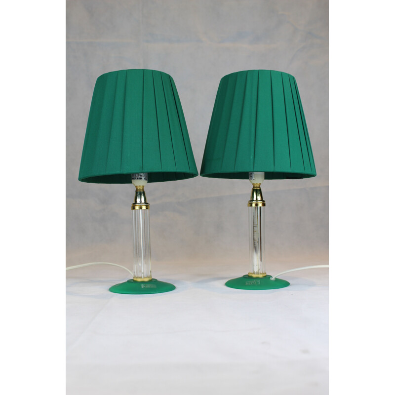 Italian Venetian Pair of Table Lamps, Murano Glass 