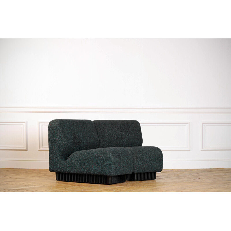 Paire de fauteuils vintage pour Herman Miller en laine verte et plastique