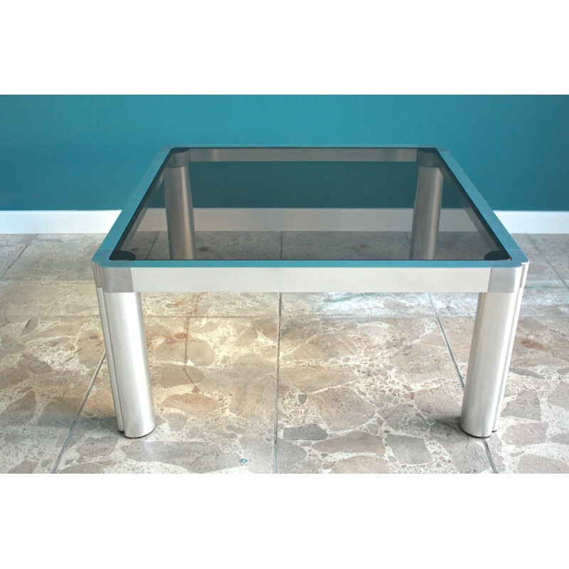 Aluminum and glass coffee table, Kho LIANG IE - 1970s