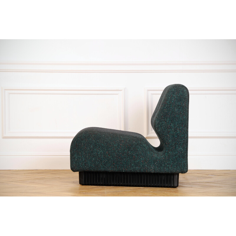 Paire de fauteuils vintage pour Herman Miller en laine verte et plastique