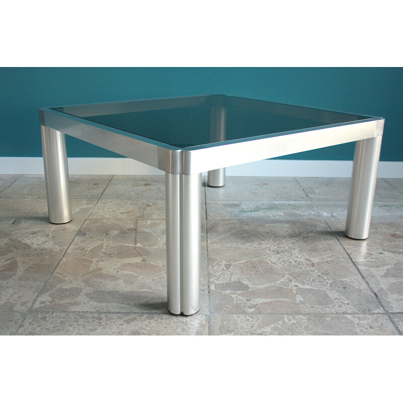 Table basse en aluminium et verre, Kho LIANG IE - 1970