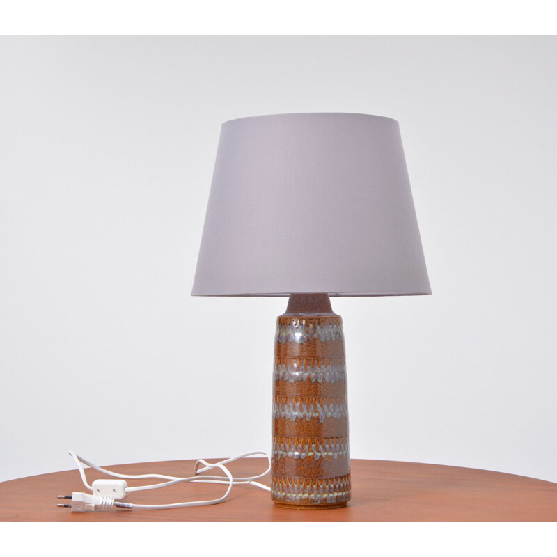 Vintage table lamp for Søholm Stentøj in brown ceramic 1960