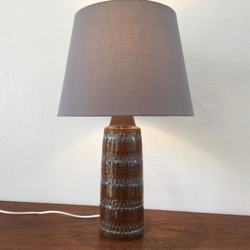 Vintage table lamp for Søholm Stentøj in brown ceramic 1960