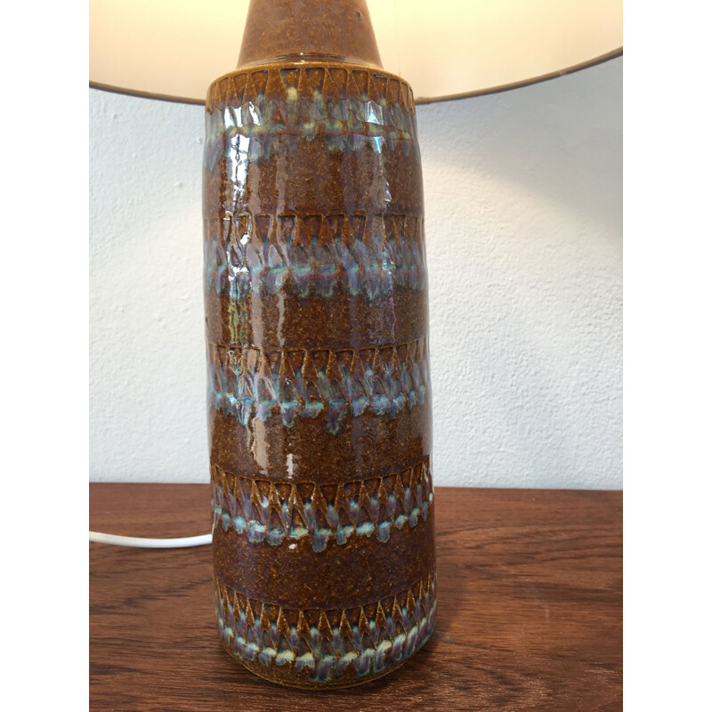 Vintage table lamp for Søholm Stentøj in brown ceramic 1960