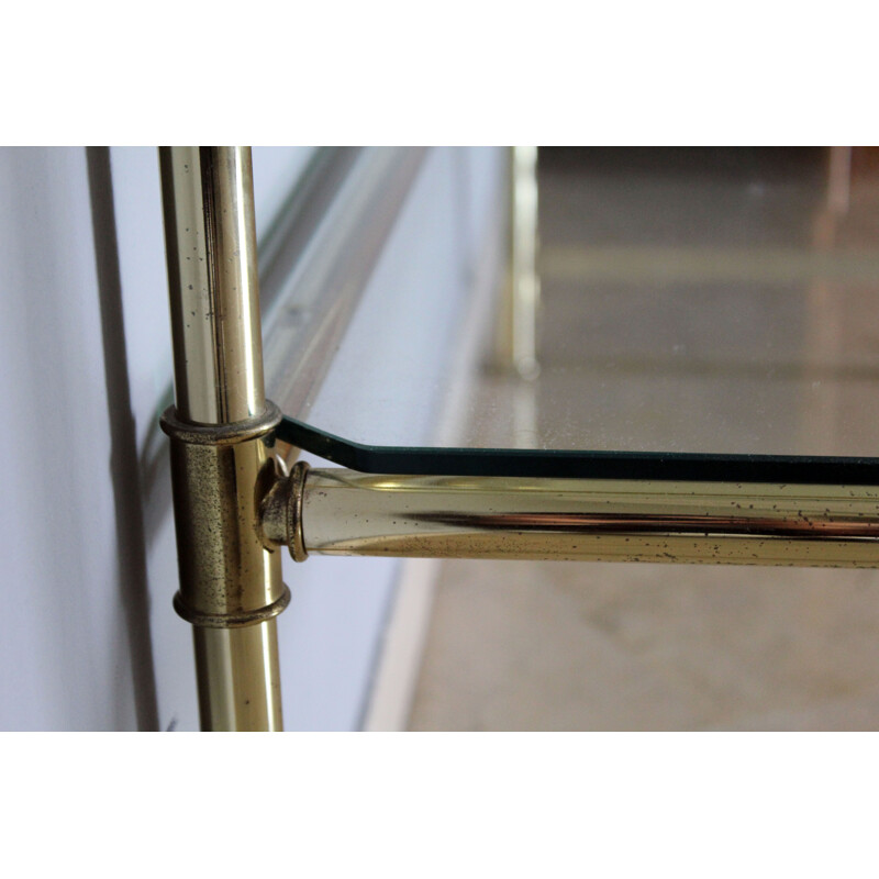 Vintage italian brass and glass console table 1970