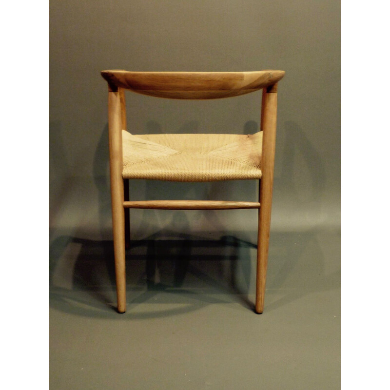 Vintage scandinavian armchair in ash and rope 1970