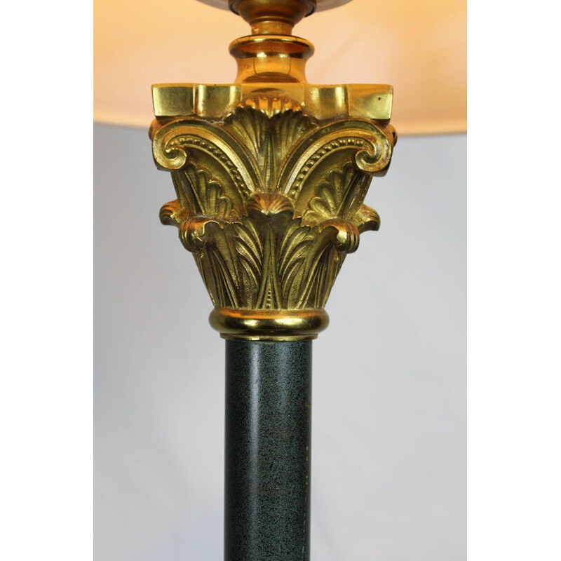 Vintage italian table lamp with green marble base 1950