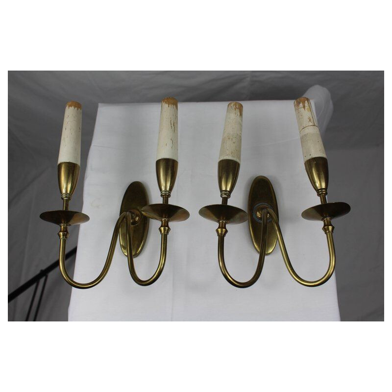 Set of 2 vintage italian brass sconces 1930s 