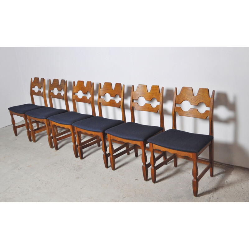 Set of 6 teak chairs by Henning Kjærnulf