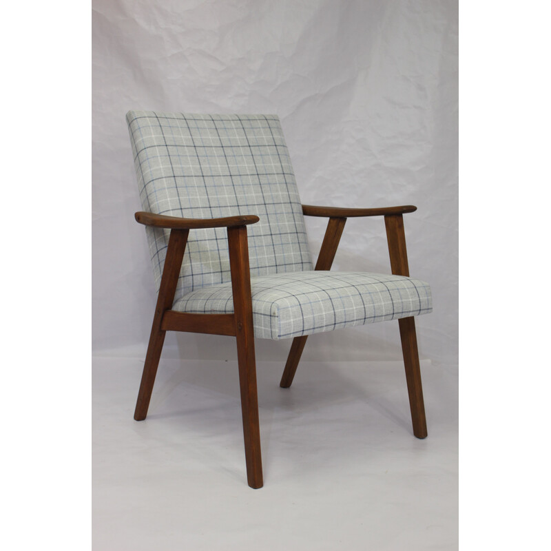 Fauteuil scandinave vintage en tissu gris