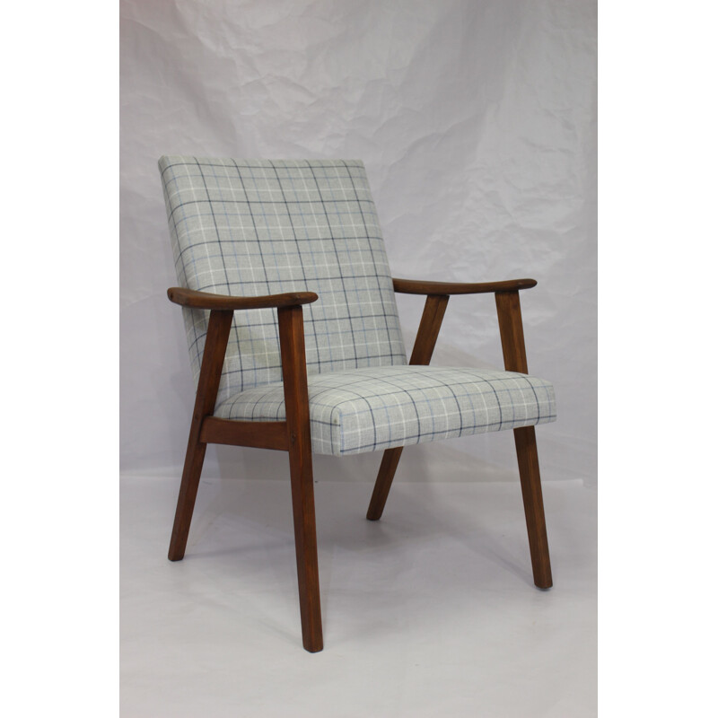 Vintage Scandinavian armchair in grey fabric